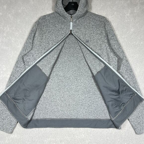 Peter Millar Crown Fleece Full Zip Sweater LG Gale Performance Gray MF23K63 $160 - Picture 6 of 14